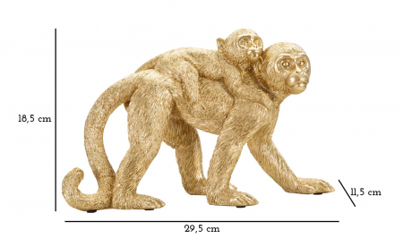 Figurina Maimuta cu pui aurie | Statueta decorativa dragoste | CreativDeco.ro [5]