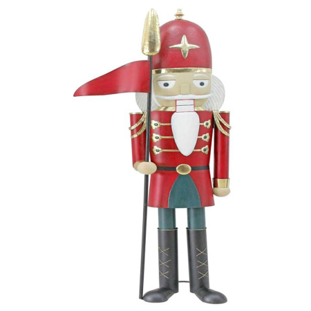 Obiecte decorative - Figurina Craciun soldatel clasic inalt metalic