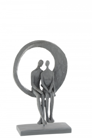 Figurina Cuplu in cerc, rasina, gri - creativdeco.ro [1]