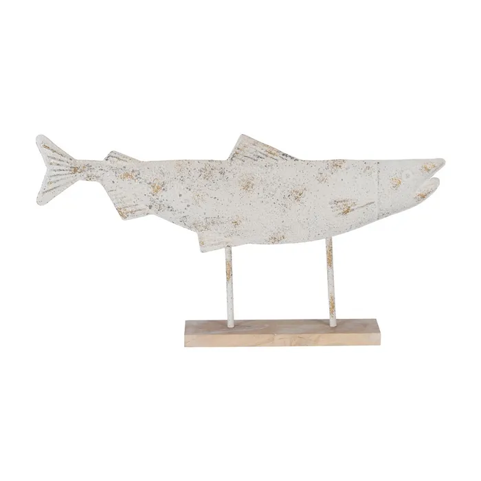 Figurine - Figurină pește alb uzat|Decorațiuni rustice naturale