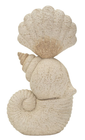 Statuete si Sculpturi - Figurina decorativa scoica bej cu efect nisip din polirasina