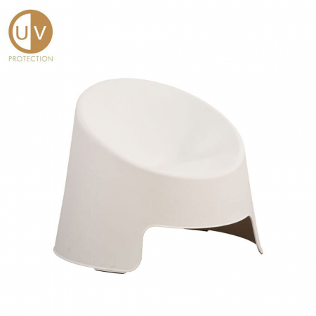 Mobilier Gradina - Scaun fotoliu alb curbat exterior stivuibil – model UOVO