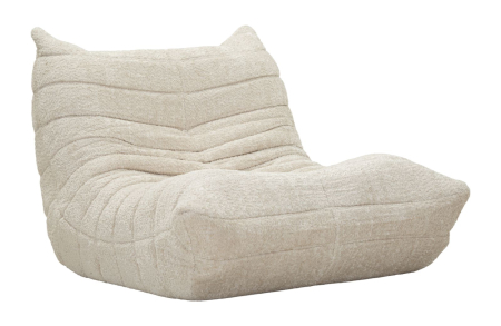 Mobilier - Fotoliu alb stofa boucle design organic 103 cm