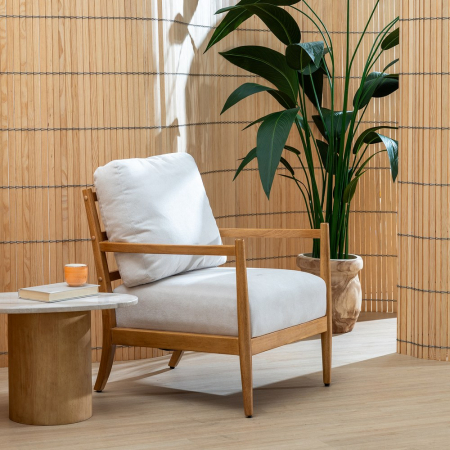 Fotoliu alb-natural lemn si MDF|Fotolii moderne pentru decor elegant [1]