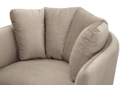 Fotoliu confortabil bej stil Glamour picioare aurii CreativDeco [5]