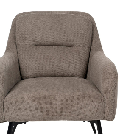 Fotoliu taupe tapițat cu structură metalică și design modern [4]