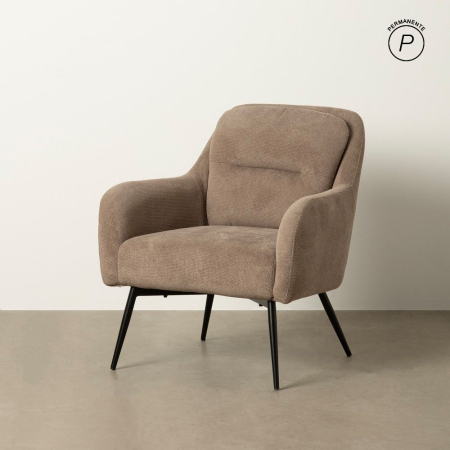 Fotolii - Fotoliu taupe tapițat cu structură metalică și design modern