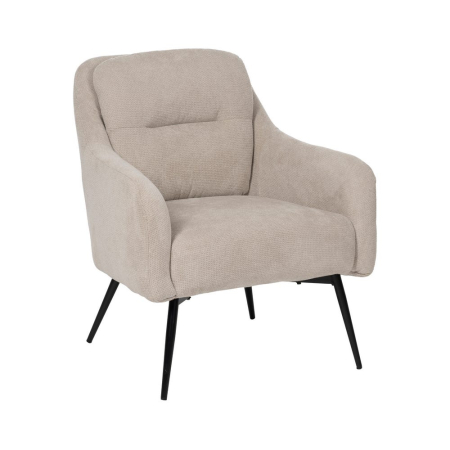 Fotoliu bej tapițat cu structură metalică și design modern [1]