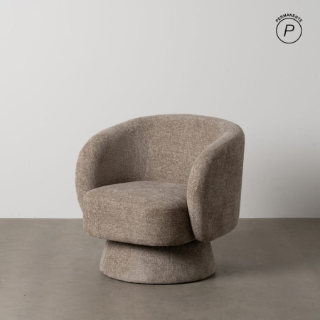 Fotolii - Fotoliu bej tapițat din material textil modern