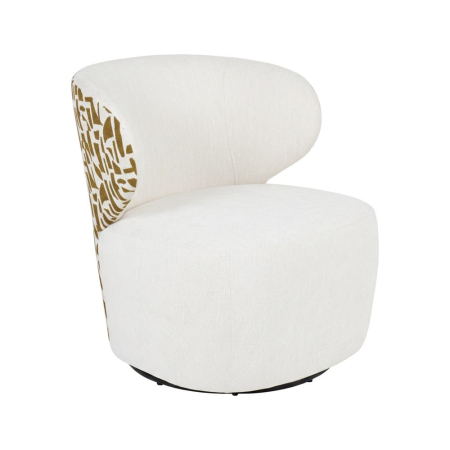 Fotolii - Fotoliu bitapitat crem ocru cu spătar curbat interior