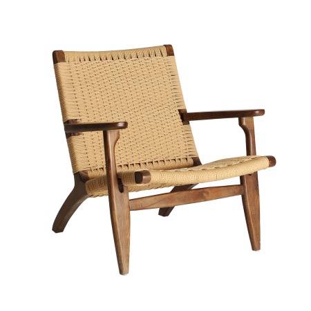 Mobilier - Fotoliu boho din lemn de ulm cu șezut împletit din frânghie Jeshare