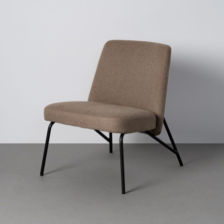 Fotolii in Stil Scandinav - Fotoliu compact tapițat kaki cu bază metalică neagră