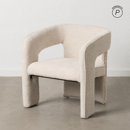 Fotoliu TOKIO Crem, stofa boucle - de la creativdeco.ro
