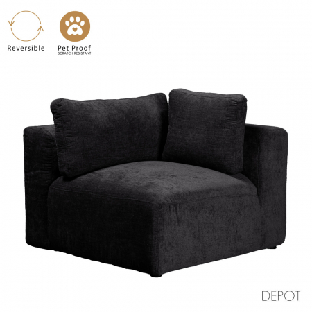 Fotoliu modular antracit Box – braț ajustabil, design versatil
