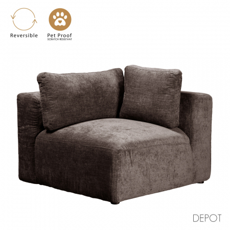 Fotolii - Fotoliu modular maro cu husă lavabilă – colecția Box