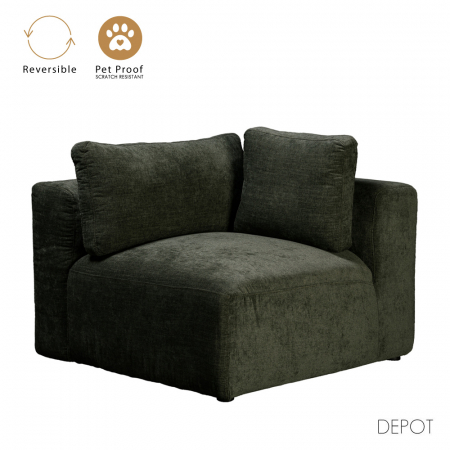 Fotoliu modular verde oliv cu husă lavabilă – colecția Box