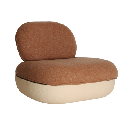 Mobilier Gradina in Stil Contemporan - Fotoliu de exterior teracotă cu bază beige din fibră de sticlă îmbătrânită rugoasă