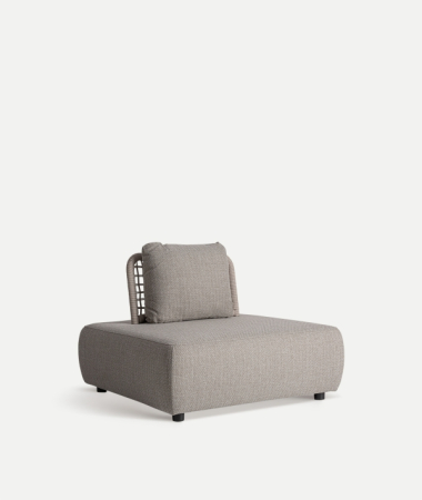 Fotoliu de exterior taupe din aluminiu si polipropilena Lenk 105x105x81 cm