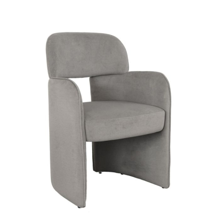 Mobilier - Fotoliu din catifea gri deschis cu structură metalică