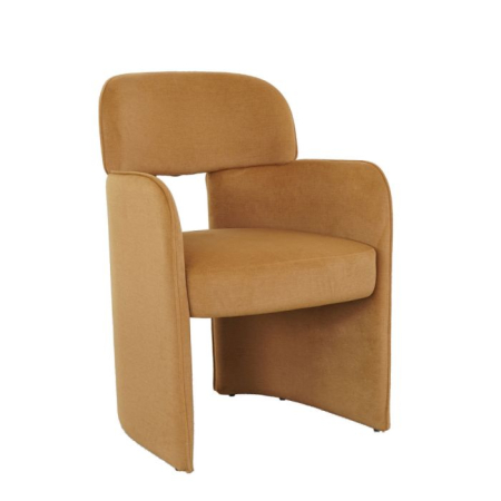 Mobilier - Fotoliu din catifea maro deschis cu structură metalică