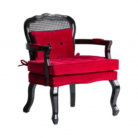 Fotolii - Fotoliu catifea rosie colonial|Fotolii elegante de calitate