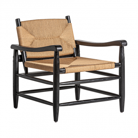 Stil de design - Fotoliu Art Deco cauciuc reciclat negru natural|Fotolii eco-friendly