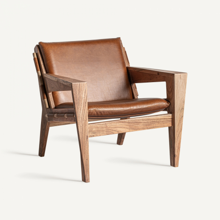 Fotolii - Fotoliu Art Deco piele si lemn | Fotolii elegante
