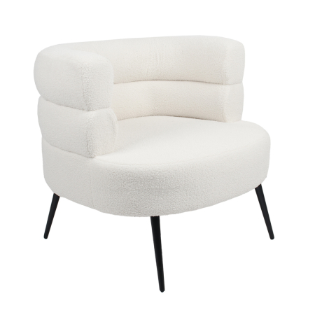Mobilier - Fotoliu din stofă boucle alb