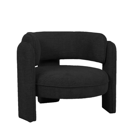 Fotolii - Fotoliu din stofa boucle neagra