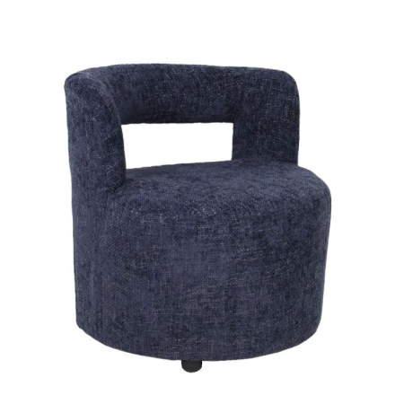 Mobilier - Fotoliu din stofă chenille albastru cu structură din lemn