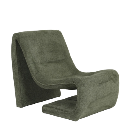 Minimalist - Fotoliu din stofa chenille verde