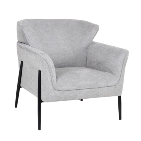 Mobilier - Fotoliu din stofă gri deschis cu cadru din lemn și picioare negre