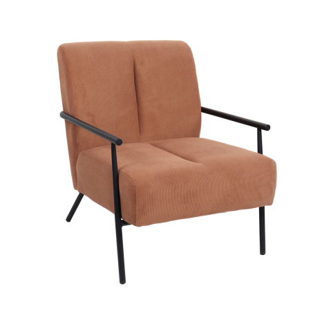 Mobilier - Fotoliu din stofă striată teracota