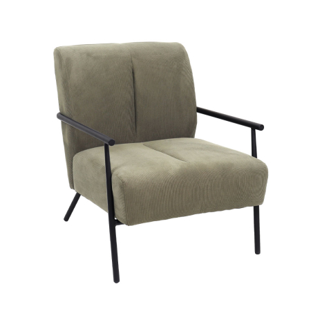 Mobilier - Fotoliu din stofă striată verde kaki