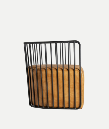 Fotoliu GOUZON piele maro cu structură metalică [3]