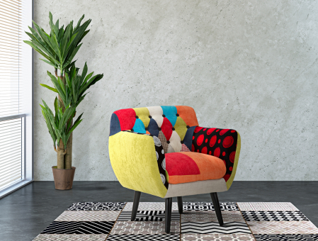 Fotoliu tapitat multicolor Imperial - creativdeco.ro [1]