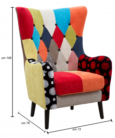Fotoliu multicolor cu spatar inalt, Imperial - creativdeco.ro [8]