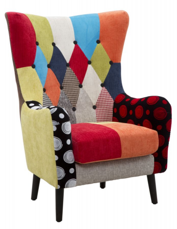 Fotolii - Fotoliu multicolor cu spatar inalt, Imperial - creativdeco.ro