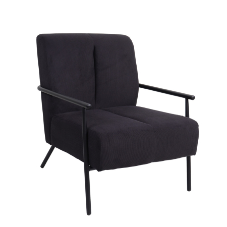 Fotolii - Fotoliu living stil Japandi tapițat chenille gri închis cu structură lemn și metal KIOTO