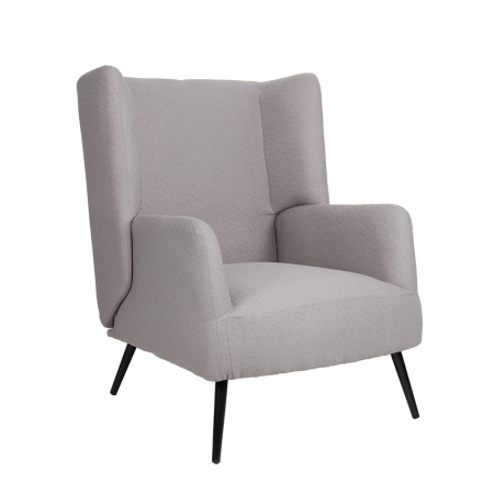 Fotolii - Fotoliu living tapițat bouclé gri cu structură din lemn de cauciuc