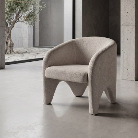 Scandinav - Fotoliu modern elegant din stofa gri bej | CreativDeco.ro