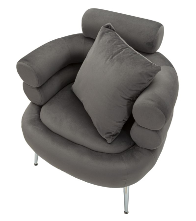 Fotoliu gri modern ergonomic CreativDeco design rotunjit [4]
