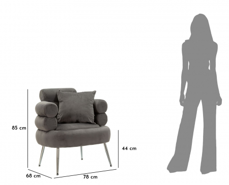 Fotoliu gri modern ergonomic CreativDeco design rotunjit [6]