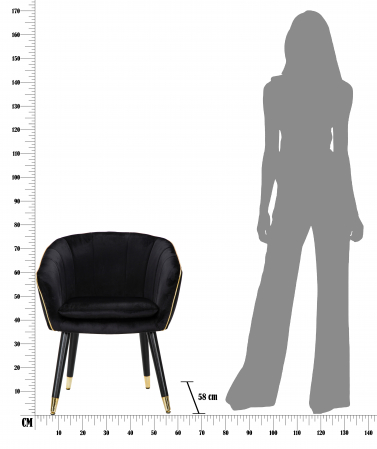 Fotoliu Paris, catifea/lemn, negru/auriu - creativdeco.ro [8]