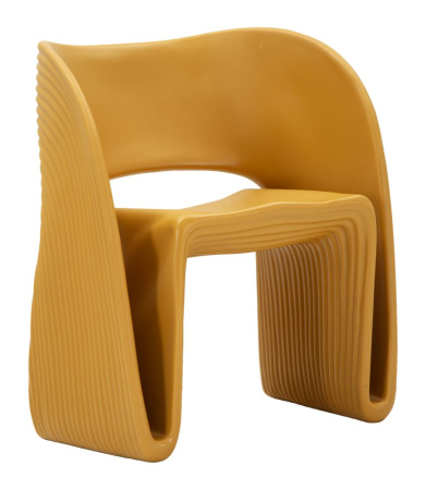 Mobilier - Fotoliu gradina plastic mustar design sculptural 65x57.5x76 cm