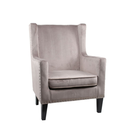 Fotolii - Fotoliu pentru living gri taupe din catifea cu picioare negre RICHIE