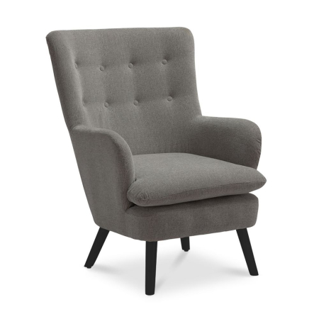 Fotolii - Fotoliu pentru living sau HoReCa gri din chenille cu picioare negre OSLO