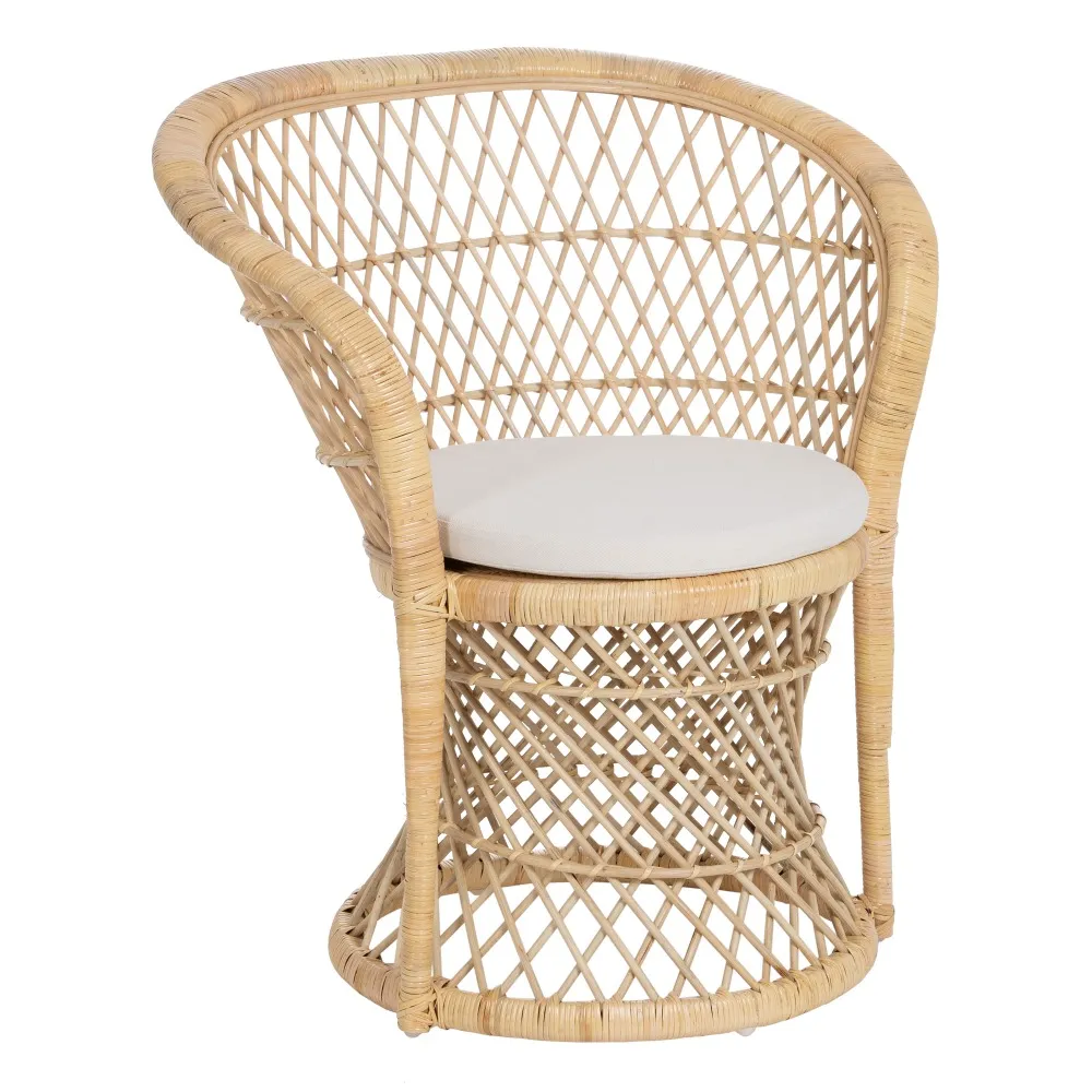 Mobilier Gradina - Fotoliu Ratan Natural Spatar Inalt - CreativDeco.ro