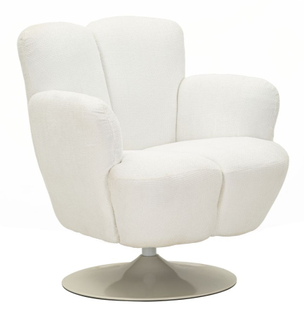 Mobilier - Fotoliu rotativ alb amplu cu bază rotativă