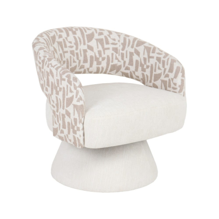 Fotolii - Fotoliu rotativ crem bej cu brațe design contemporan interior